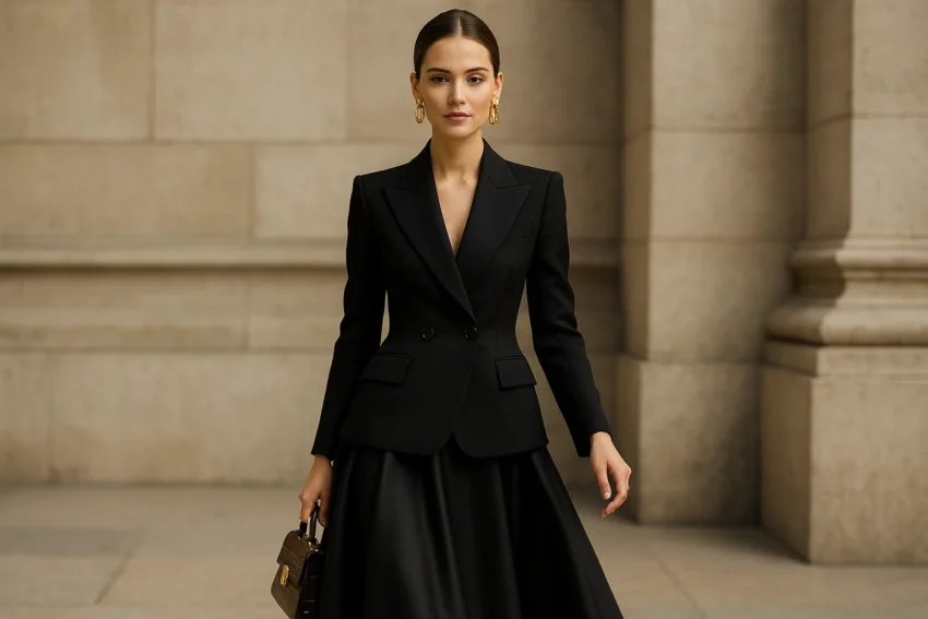 Regardes cette très jolie femme stylée, prête pour son défilé.
