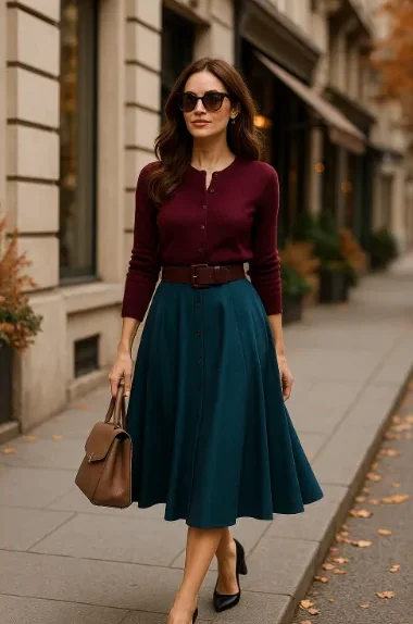 Un look élégant avec une jupe vintage pour 2026.