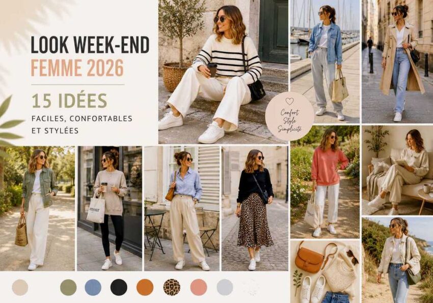 Idées de looks week-end femme 2026 confortables, faciles à porter et stylés